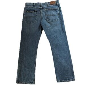 Wrangler Advanced Comfort Jeans Mens 34x29 Straight Leg Blue Denim Y2K Dark Wash